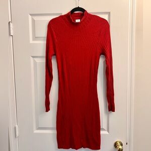 Abercrombie & Fitch Red Long Sleeve Dress